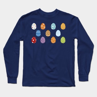 Cute Colorful Easter Egg Hunt Happy Easter Day Long Sleeve T-Shirt